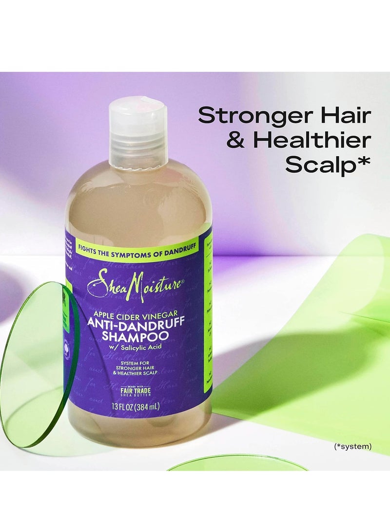 SheaMoisture Hair Care System Anti-Dandruff Shampoo For Stronger Hair & Healthier Scalp Shampoo Formulated With Apple Cider Vinegar And Fair Trade Shea Butter 13oz