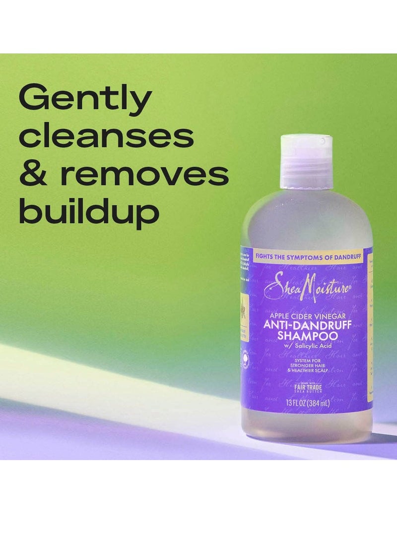 SheaMoisture Hair Care System Anti-Dandruff Shampoo For Stronger Hair & Healthier Scalp Shampoo Formulated With Apple Cider Vinegar And Fair Trade Shea Butter 13oz