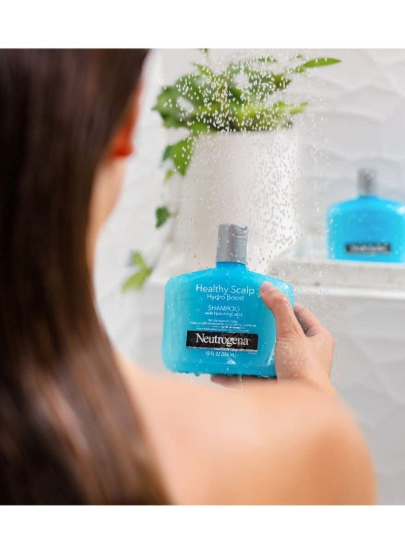 Neutrogena Moisturizing Healthy Scalp Hydro Boost Shampoo for Dry Hair and Scalp, with Hydrating Hyaluronic Acid, pH-Balanced, Paraben & Phthalate-Free, Color-Safe, 12 Fl Oz (pack of 3)