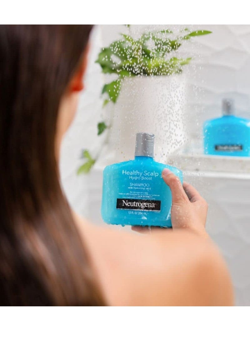 Neutrogena Moisturizing Healthy Scalp Hydro Boost Shampoo for Dry Hair and Scalp, with Hydrating Hyaluronic Acid, pH-Balanced, Paraben & Phthalate-Free, Color-Safe, 12 Fl Oz (pack of 3)