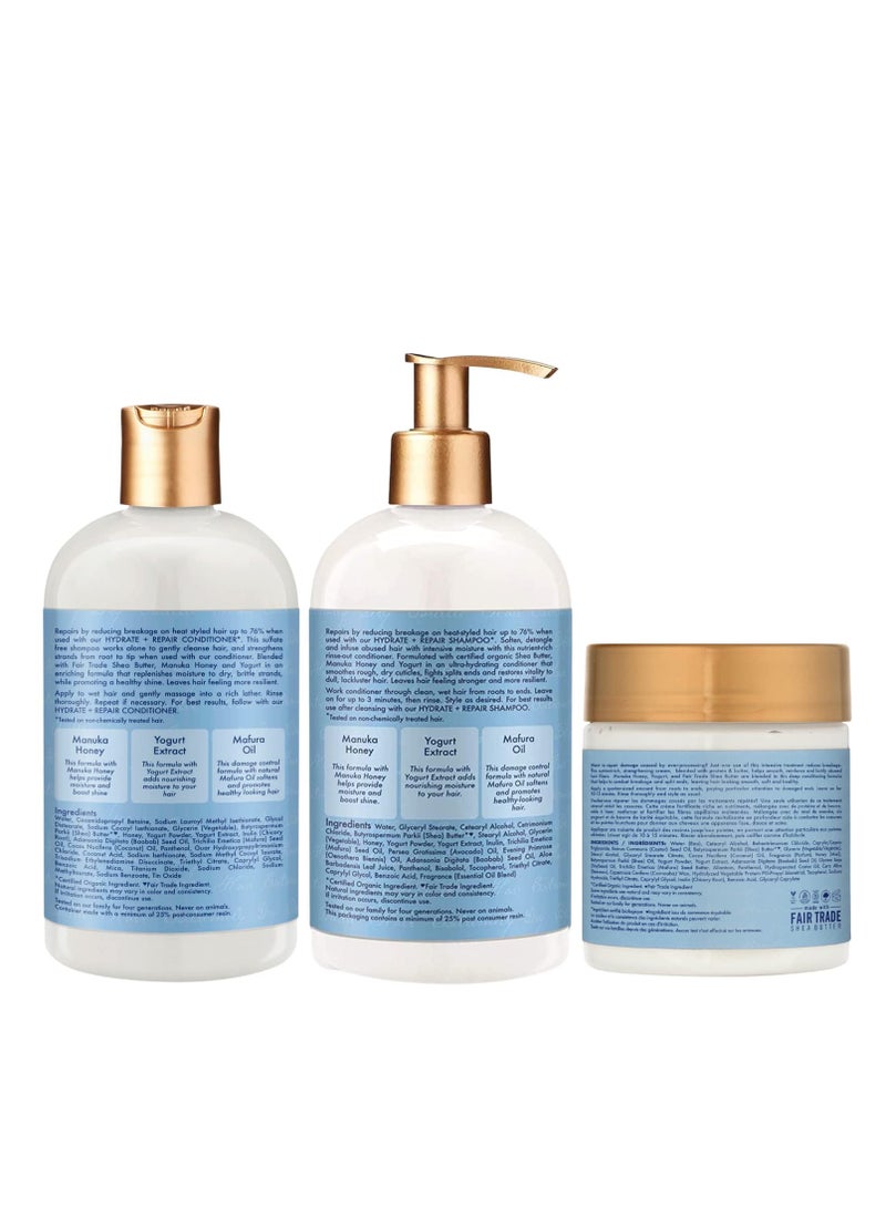 SheaMoisture Manuka Honey & Yogurt Hydrate+Repair Shampoo - Sulfate, Paraben, Silicone Free, Moisturizing Shampoo for Damaged Hair, 1.329 kg