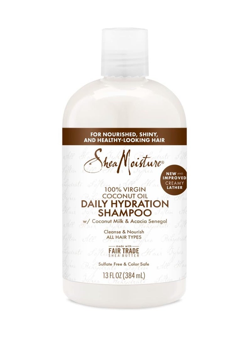 Daily Hydration Shampoo 100% Virgin Coconut Oil for All Hair Types Sulfate-Free 13 oz