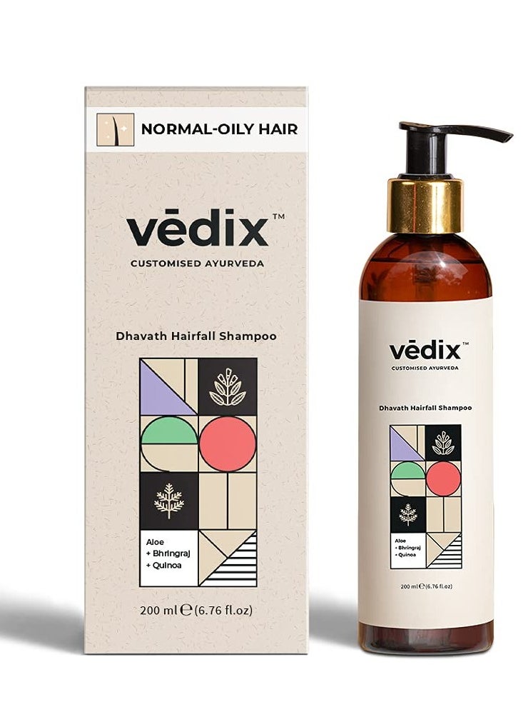 Vedix Dhavath Hairfall Shampoo - For Normal-Oily Hair - Made With With Aloe Vera, Bhringraj, Quinoa - 200ml