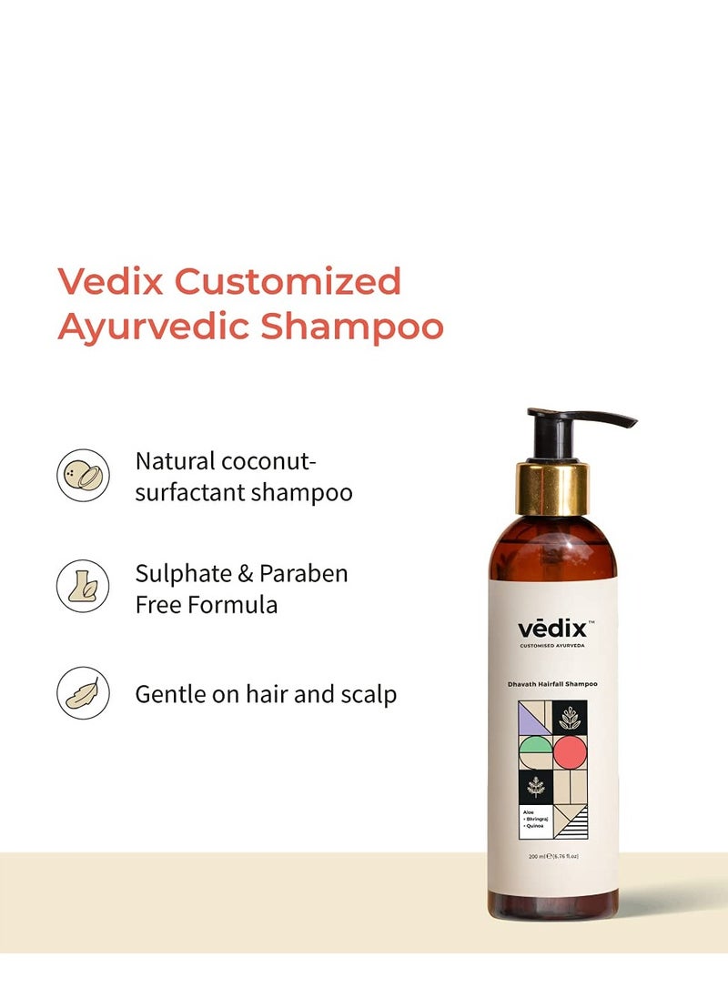 Vedix Dhavath Hairfall Shampoo - For Normal-Oily Hair - Made With With Aloe Vera, Bhringraj, Quinoa - 200ml