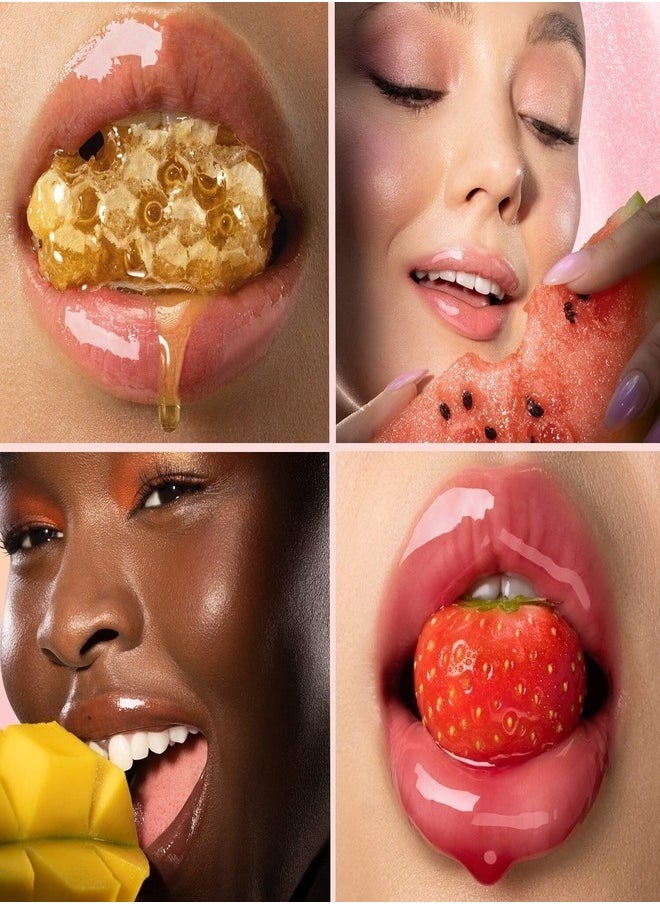 GISOU Honey Infused Lip Oil Mango Passion Punch | Hydrating Sheer Hot Coral Gloss - 8ml