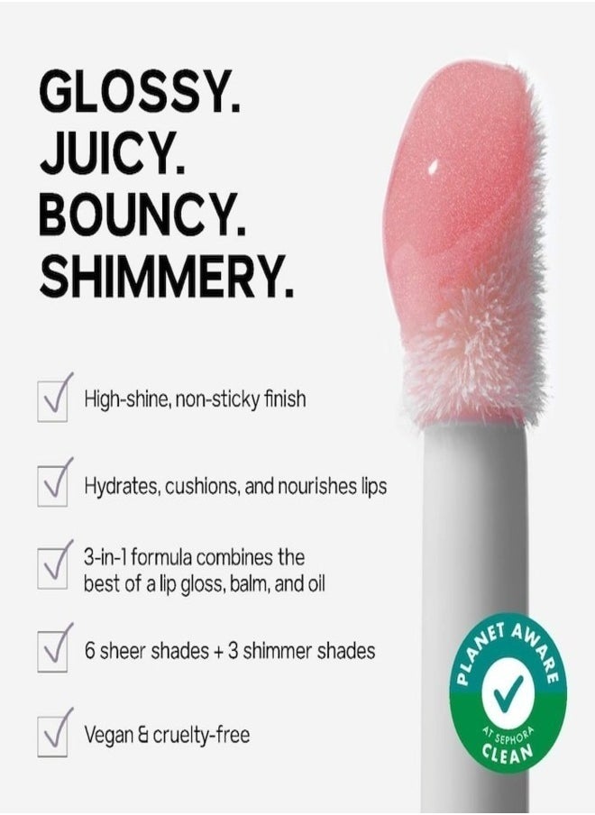 Saie  Glossy Bounce™  High Shine Lip Gloss -  Dip - old pink ,  Moisturizing Oil Infused, 5ml