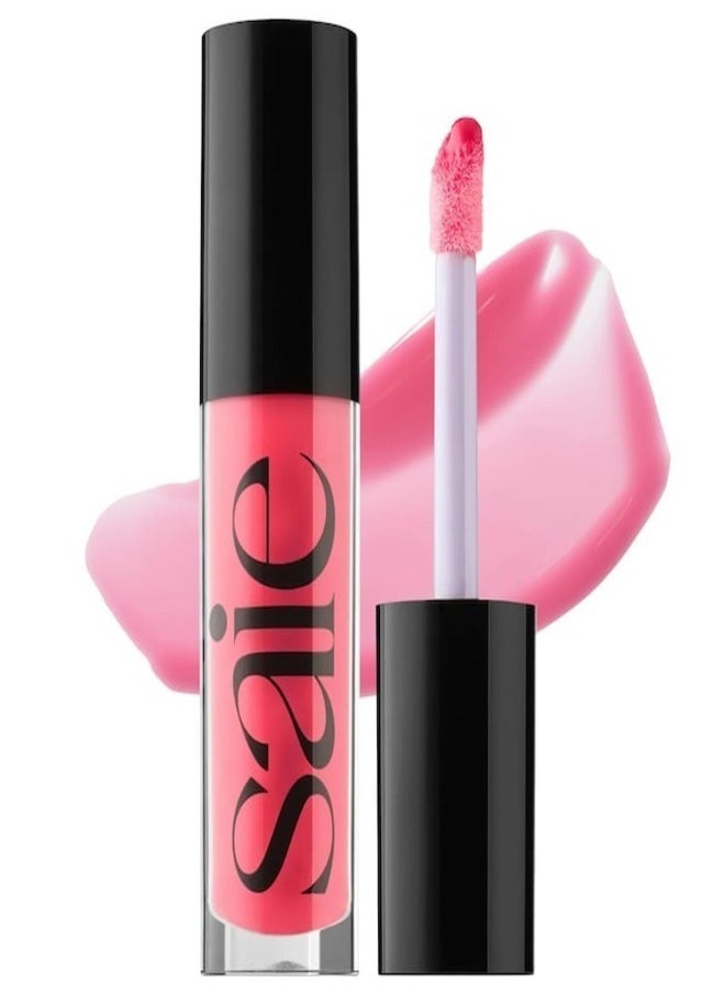 Saie  Glossy Bounce™  High Shine Lip Gloss -   Play - hot pink ,  Moisturizing Oil Infused, 5ml
