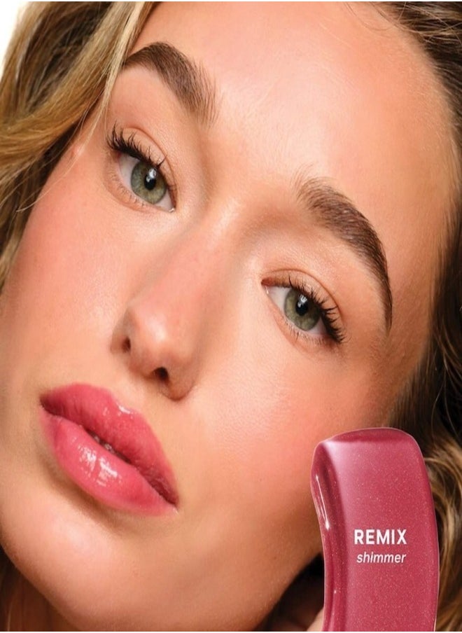 Saie  Glossy  Bounce™  High Shine Lip Gloss - Remix - mauve shimmer, Moisturizing Oil Infused, 5ml
