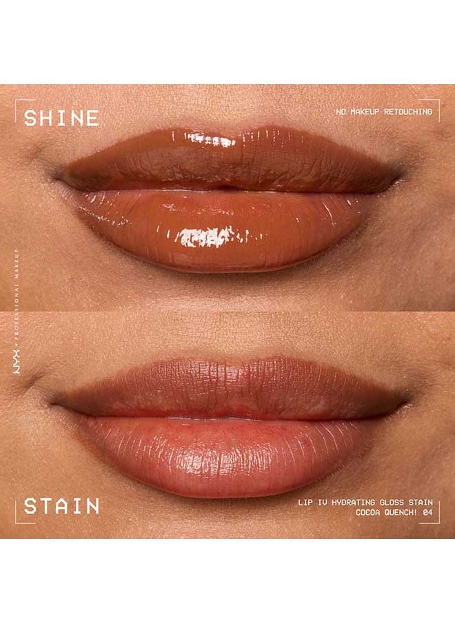 Lip Iv Hydrating Gloss Stain Lip Gloss + Serum Up To 12Hr Hydration High Pigment Wet Shine Finish Cocoa Quench!