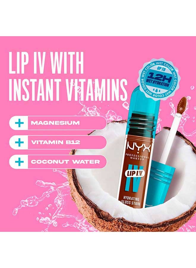 Lip Iv Hydrating Gloss Stain Lip Gloss + Serum Up To 12Hr Hydration High Pigment Wet Shine Finish Cocoa Quench!