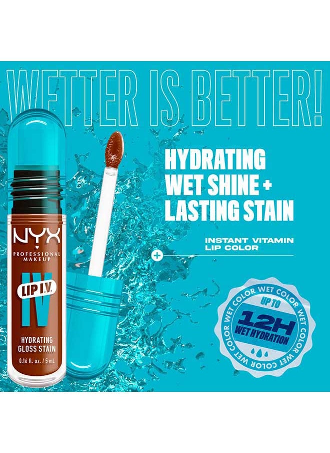 Lip Iv Hydrating Gloss Stain Lip Gloss + Serum Up To 12Hr Hydration High Pigment Wet Shine Finish Cocoa Quench!