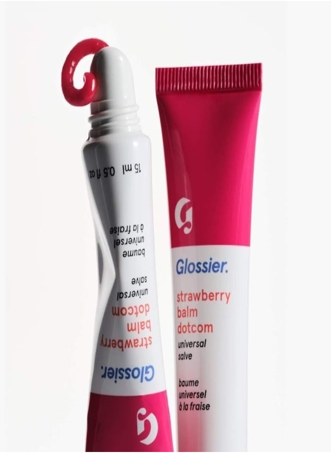 Glossier Balm Dotcom Universal Lip Balm & Skin Salve, Strawberry 15ml - Hydrating & Multipurpose