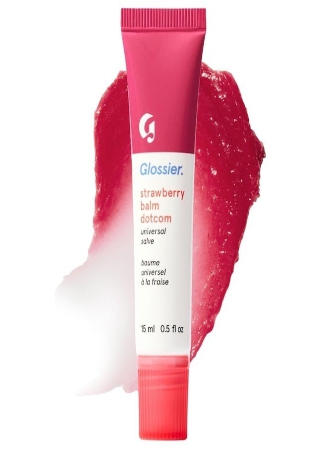 Glossier Balm Dotcom Universal Lip Balm & Skin Salve, Strawberry 15ml - Hydrating & Multipurpose