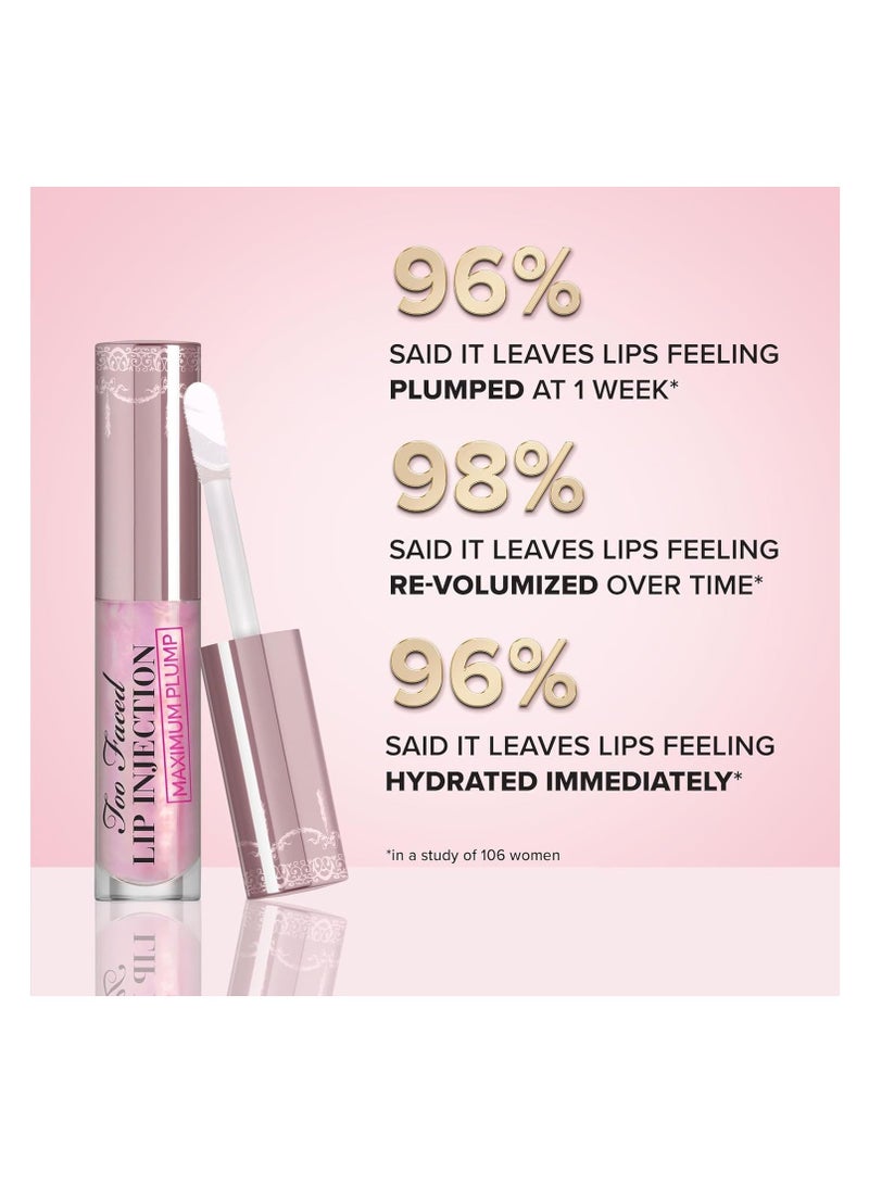 Too Faced Lip Injection Maximum Plump Extra Strength Lip Plumper Gloss | Hydrating + Plumping, 0.14 fl. oz. 01-Original
