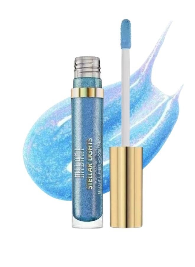 Milani Stellar Lights Holographic Lip Gloss #02 Iridescent Blue – High-Shine, Multi-Dimensional Finish | Lightweight, Non-Sticky Formula | 6ml