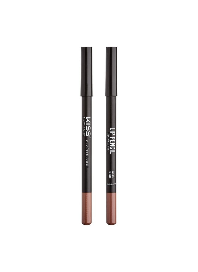 Professional Slim Lip Pencil, Creamy Soft Lip Liner, Smooth Long-Lasting Rich Lip Color, Natural Lip Makeup, Water-Resistant Lip Crayon (Nude)