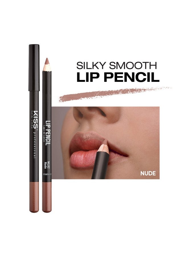 Professional Slim Lip Pencil, Creamy Soft Lip Liner, Smooth Long-Lasting Rich Lip Color, Natural Lip Makeup, Water-Resistant Lip Crayon (Nude)