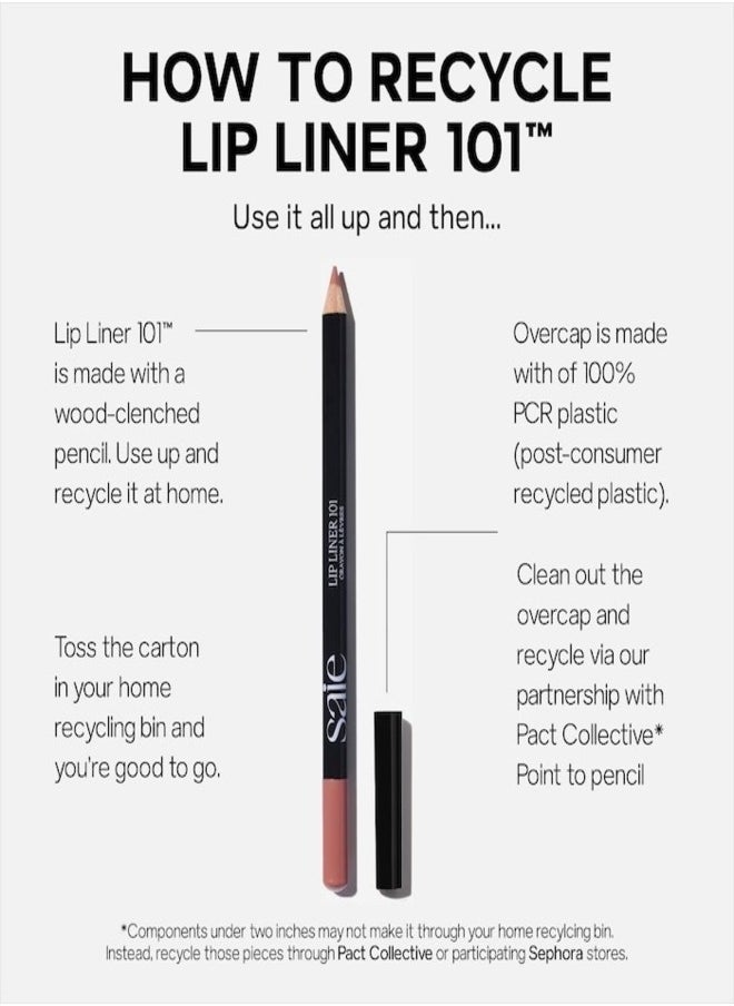 SAIE Lip Liner 101 - Nourishing & Defining Lip Pencil , French - neutral pink 1.1g