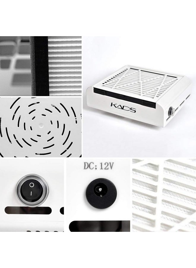 Nail Dust Collector Strong Suction Dust Extractor Fan Collector No-Spilling Filter Powerful Nail 100% Vacuum Cleaner Manicure Pedicure (110V)