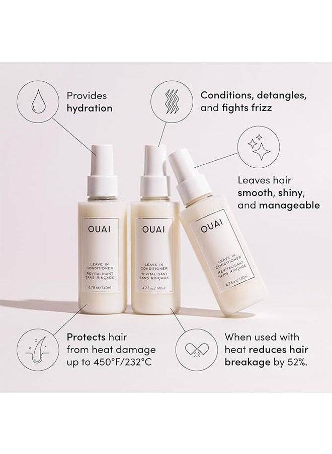 Leave In Conditioner, Revitalisant Sans Rincage, Multitasking Mist that Protects Against Heat, Primes Hair for Style, Smooths Flyaways, Adds Shine and Detangles, 140ml