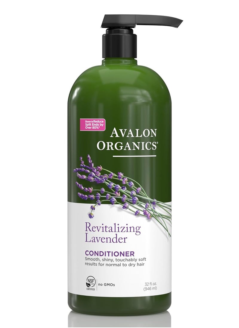 Avalon Organics Revitalizing Lavender Conditioner, For Smooth, Shiny, Touchably Soft Hair For Normal To Dry Hair, 32 Fluid Ounces