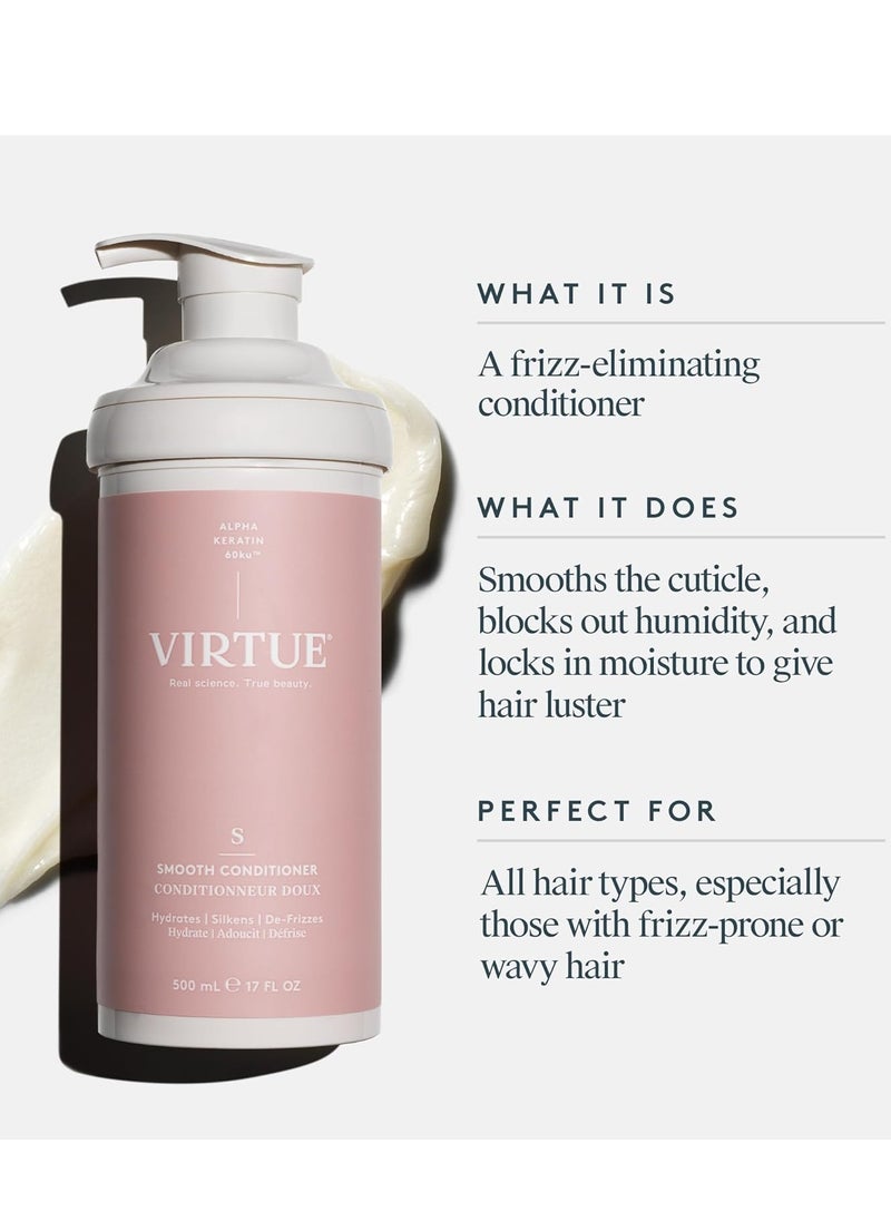 Virtue Smooth Conditioner for Frizz Control for Curly Hair, Sulfate Free, Safe for All Hair Types, Color Safe