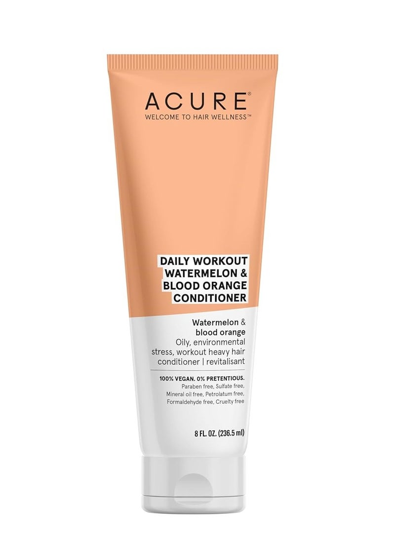 Acure Daily Workout Watermelon Conditioner | 100% Vegan | For Oily, Environmental Stressed, Workout Heavy Hair | Watermelon & Blood Orange - Gentle Everyday Formula | 8 Fl Oz