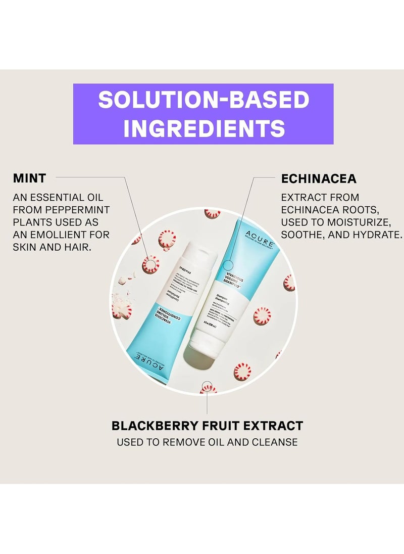 Acure Vivacious Volume Conditioner | Mint & Echinacea Volume Regimen: Lift and Nourish Fine, Fragile Hair for Fullness and Body, 8 Fl Oz