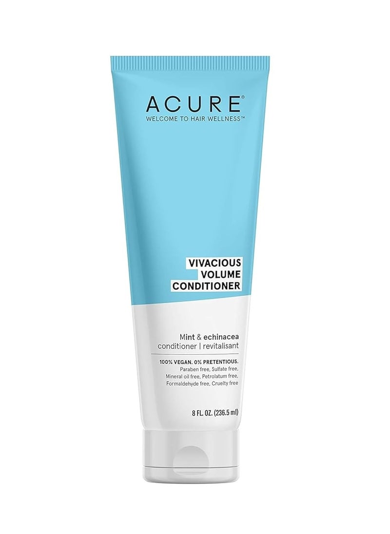 Acure Vivacious Volume Conditioner | Mint & Echinacea Volume Regimen: Lift and Nourish Fine, Fragile Hair for Fullness and Body, 8 Fl Oz