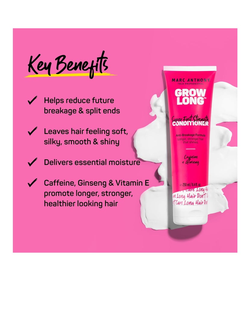 Marc Anthony Strengthening Conditioner, Grow Long - Anti-Frizz, Anti-Breakage & Nourishing Formula For Split Ends, & Hair Growth - Biotin, Vitamin E, Caffeine & Ginseng for Dry & Damaged Hair