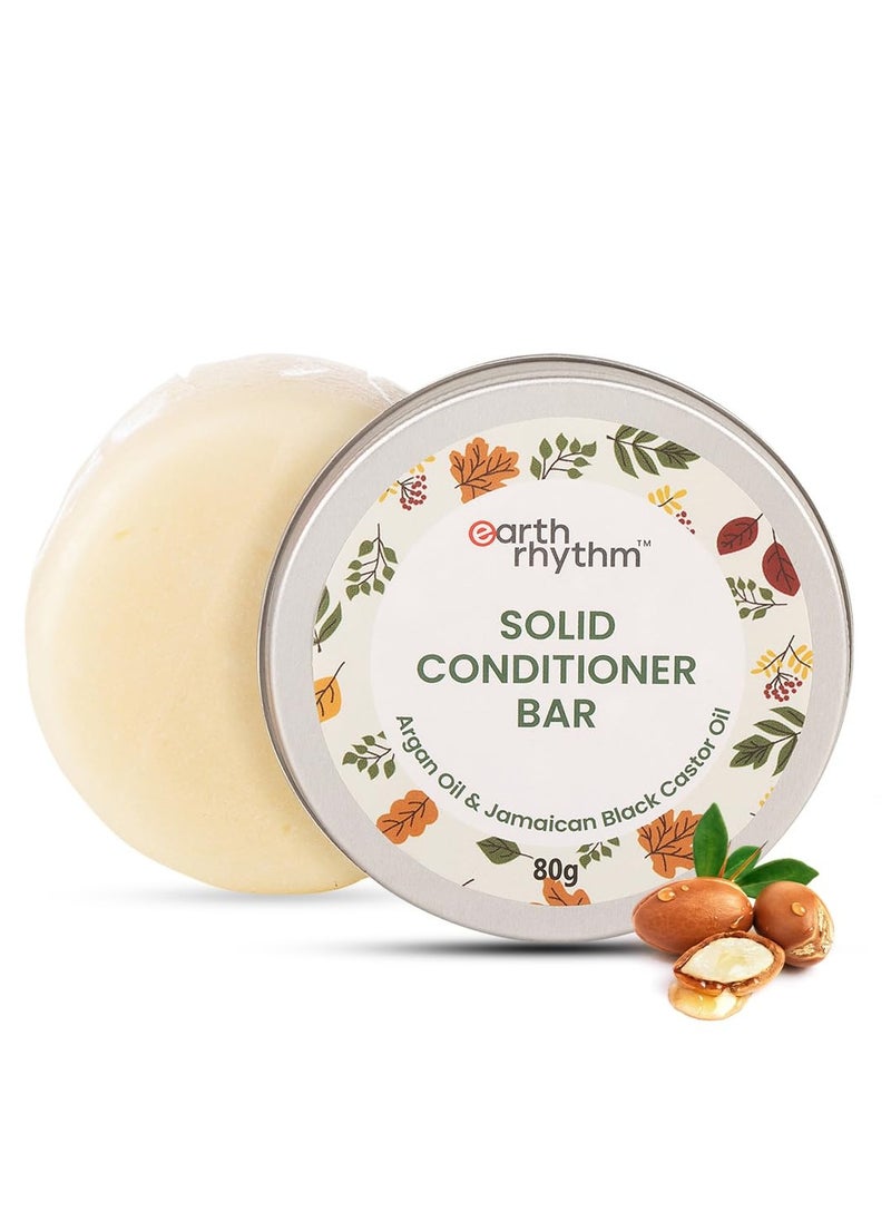 Earth Rhythm Argan Conditioner Bar, | Deep Conditions Hair, Balance Scalp pH levels, Prevent Dryness, Boost Shine, Certified Natural, Plastic Free - 80g