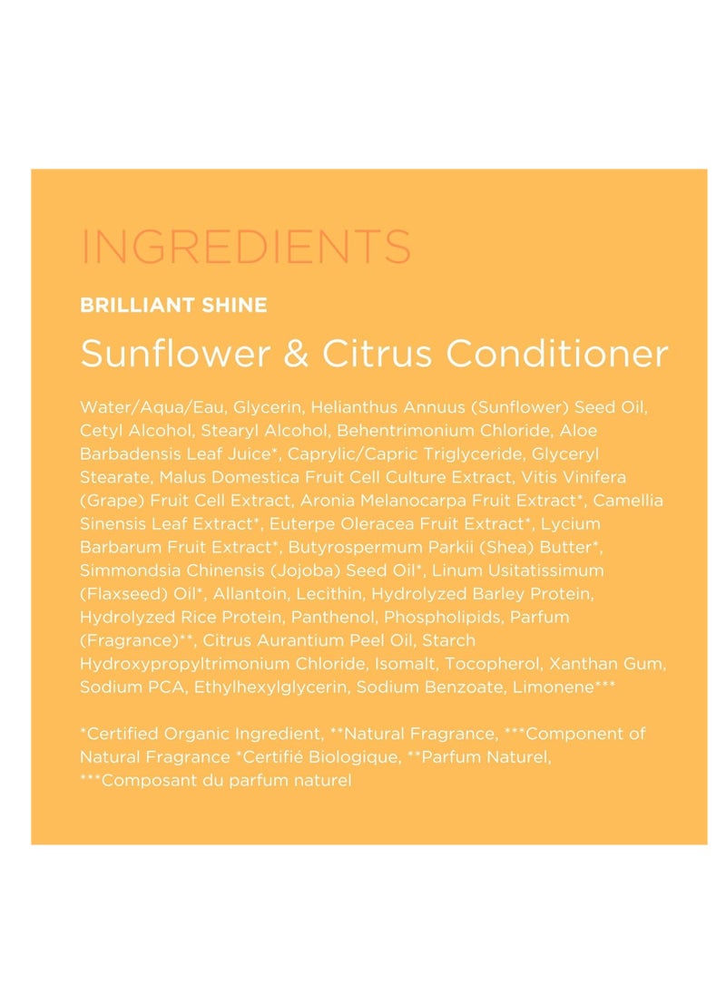 Andalou Naturals Sunflower and Citrus Brilliant Shine Conditioner, 11.5 Ounce