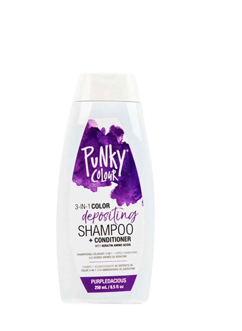 Punky Colour 3-in-1 Color Depositing Hair Cleanser & Conditioner, 8.5 fl oz. (Purpledacious)