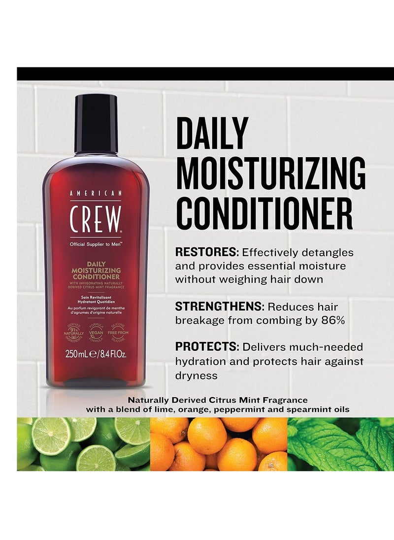 American Crew Conditioner for Men, Daily Moisturizer, Naturally Derived, Vegan Formula, Citrus Mint Fragrance, 33.8 Fl Oz