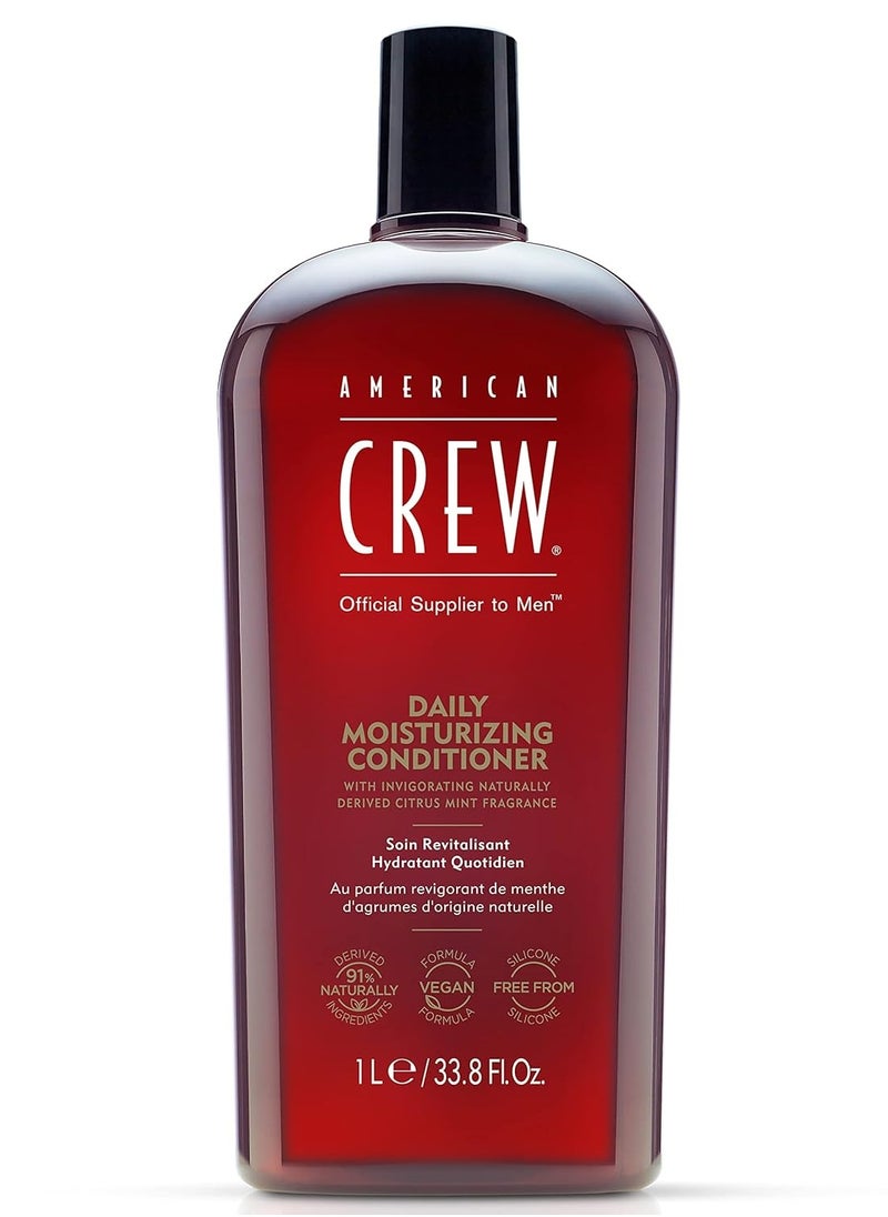 American Crew Conditioner for Men, Daily Moisturizer, Naturally Derived, Vegan Formula, Citrus Mint Fragrance, 33.8 Fl Oz