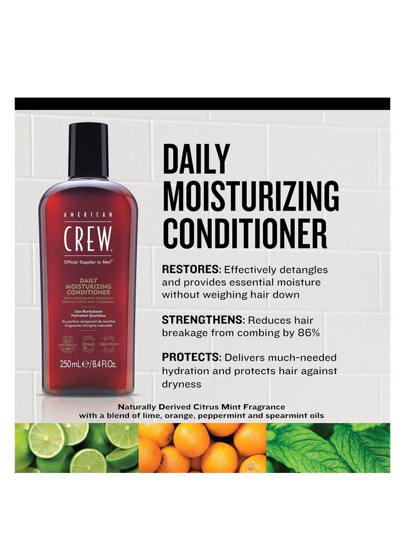 American Crew Conditioner for Men, Daily Moisturizer, Naturally Derived, Vegan Formula, Citrus Mint Fragrance, 33.8 Fl Oz