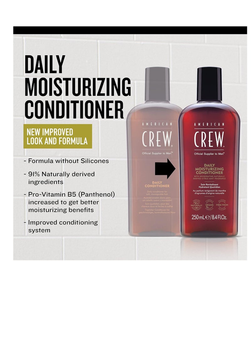 American Crew Conditioner for Men, Daily Moisturizer, Naturally Derived, Vegan Formula, Citrus Mint Fragrance, 33.8 Fl Oz