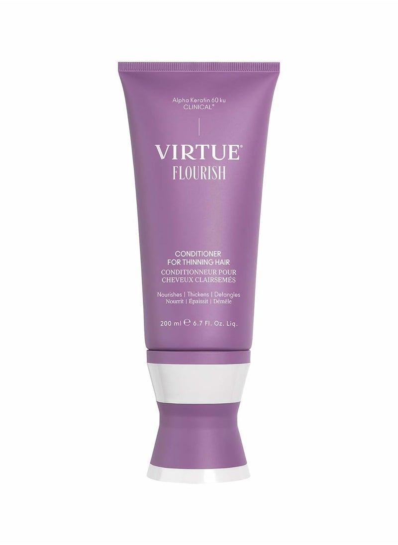 VIRTUE Flourish Conditioner for Fine or Thinning Hair, Sulfate Free Hair Growth Product, Detangles and Thickens, Color Safe