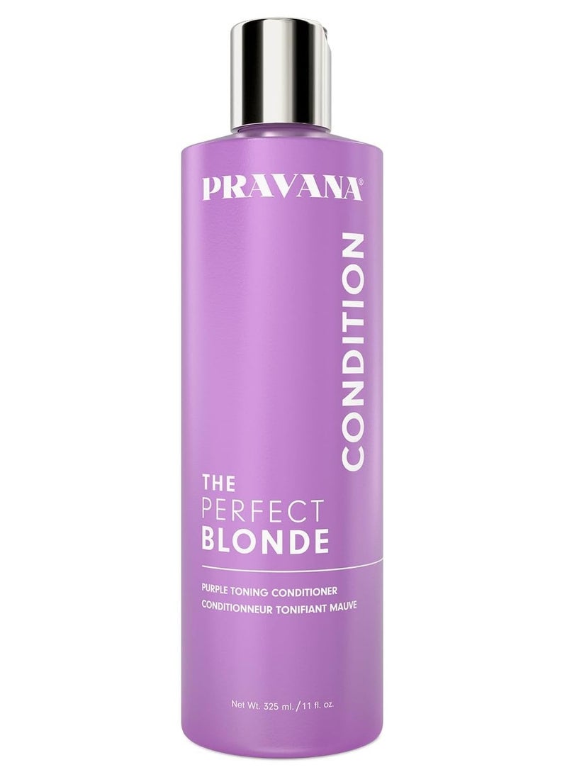 PRAVANA The Perfect Blonde Purple Toning Conditioner | Neutralizes Brassy, Yellow Tones | For Color-Treated Hair | Adds Strength, Shine, Elasticity