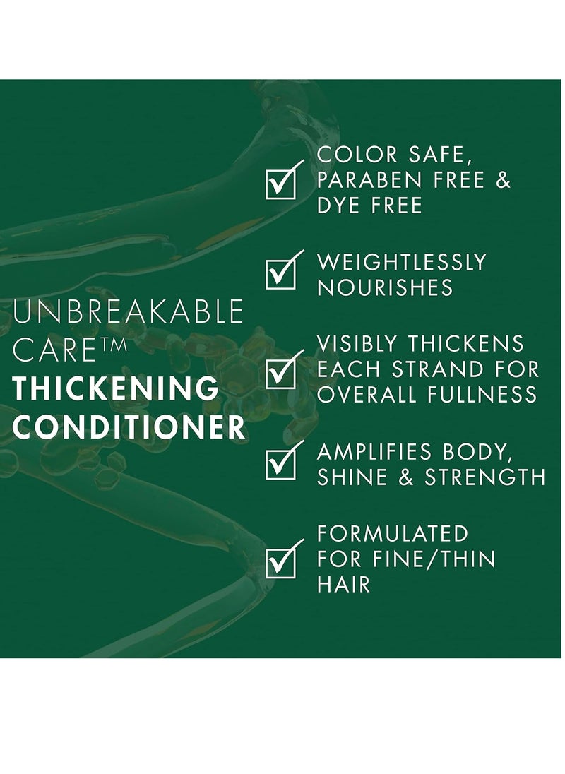 Nexxus Unbreakable Care Thickening Conditioner with Keratin, Collagen, Biotin for Fine and Thin Hair 13.5 oz