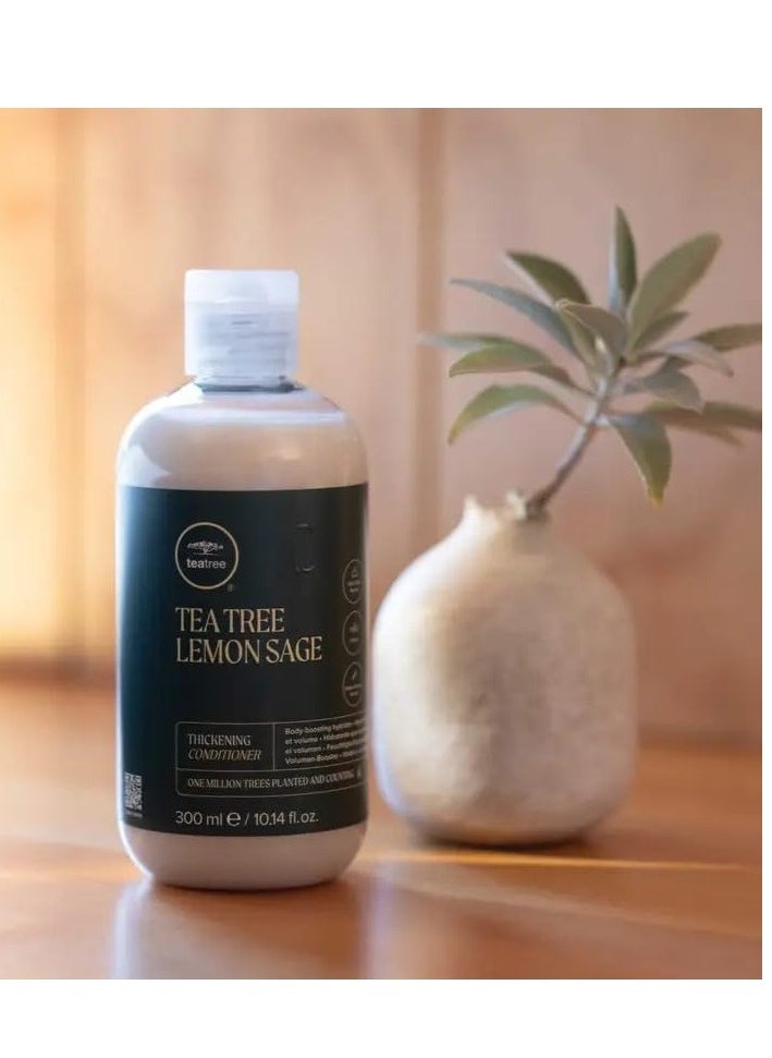 Tea Tree Lemon Sage Thickening Conditioner, Builds Body + Boosts Volume, For Fine Hair