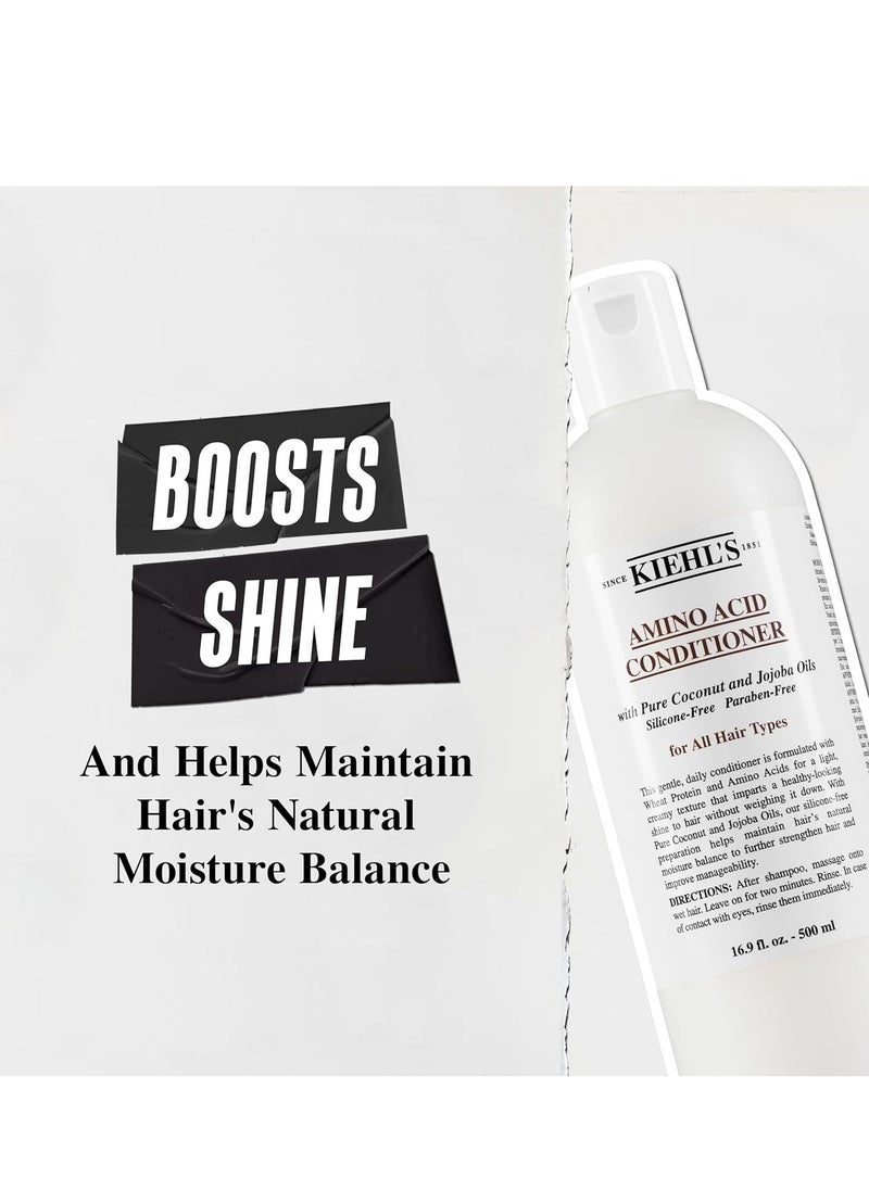 Kiehl's Amino Acid Conditioner, Strengthening and Moisturizing Hair Treatment, with Amino Acids, Jojoba and Coconut Oil to Improve Manageability and Added Shine - 16.9 fl oz