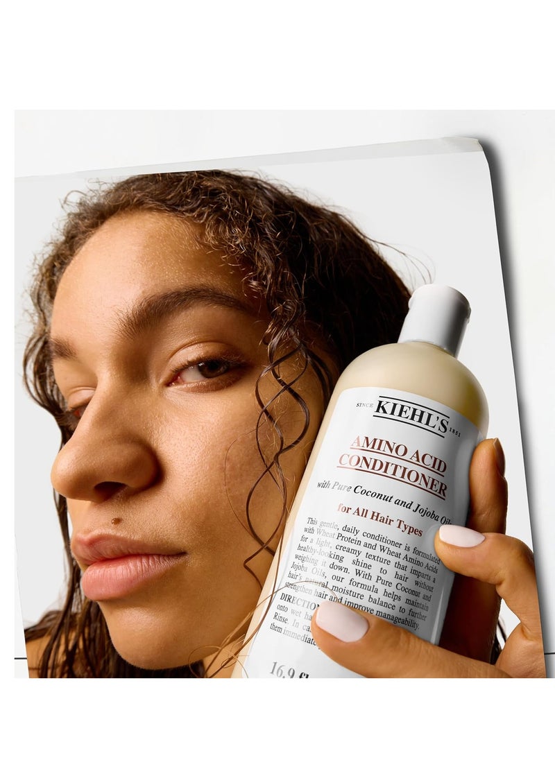 Kiehl's Amino Acid Conditioner, Strengthening and Moisturizing Hair Treatment, with Amino Acids, Jojoba and Coconut Oil to Improve Manageability and Added Shine - 16.9 fl oz