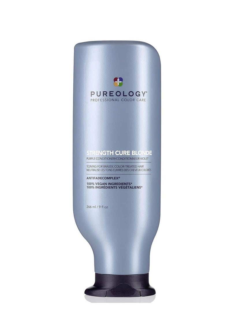 Pureology Strength Cure Blonde Purple Conditioner - For Blonde & Lightened Color-Treated Hair, Strengthens Hair & Fights Brass, Sulfate-Free & Vegan