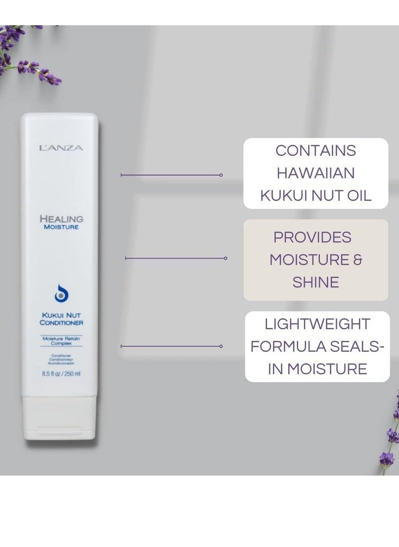 L'ANZA Healing Moisture Kukui Nut Conditioner, Rich Moisturizing Hair Conditioner, Deep Conditioner for Dry, Damaged Hair, Anti Frizz Hair Treatment, Hair Care Product for Women or Men