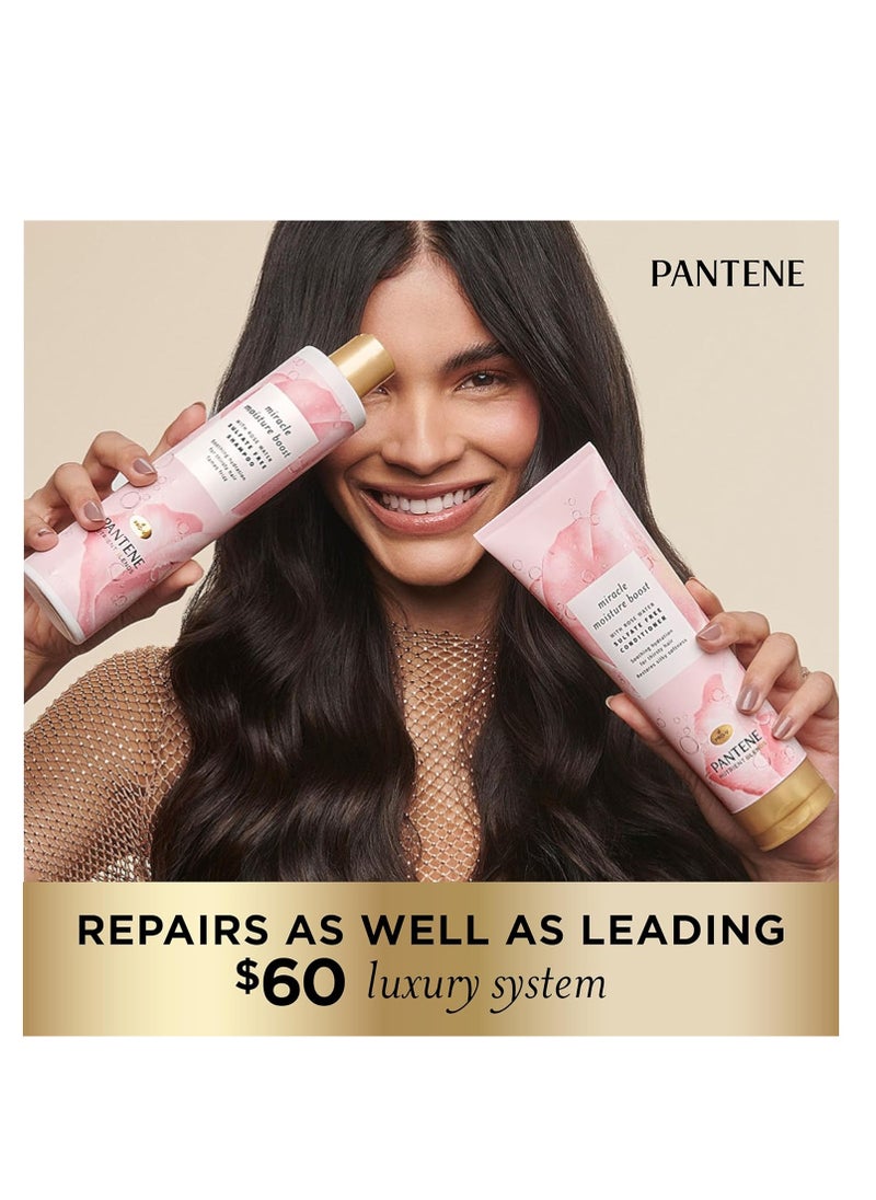 Pantene Nutrient Blends Miracle Moisture Boost Rose Water Conditioner for Dry Hair, Sulfate Free, 8 Fl Oz