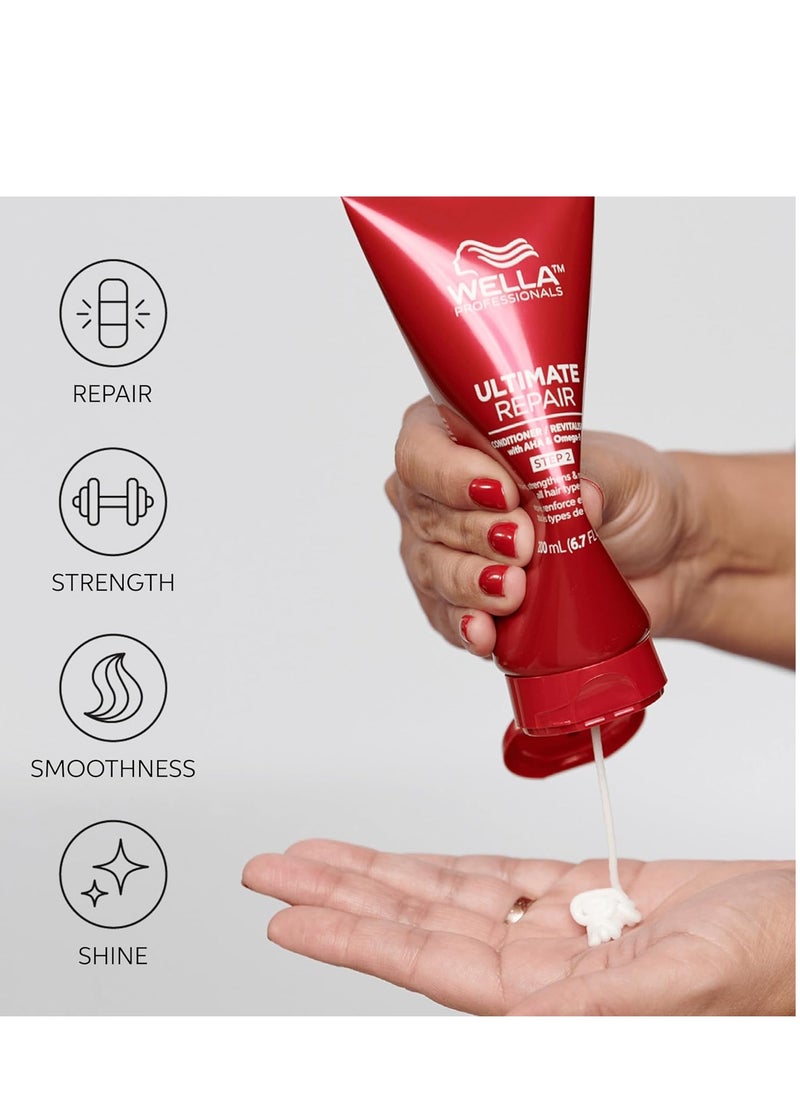 Wella Professionals ULTIMATE REPAIR Conditioner for Damaged Hair | Deeply Nourishing | Repairs, Strengthens, & Moisturizes with AHA & Omega-9 | For All Hair Types