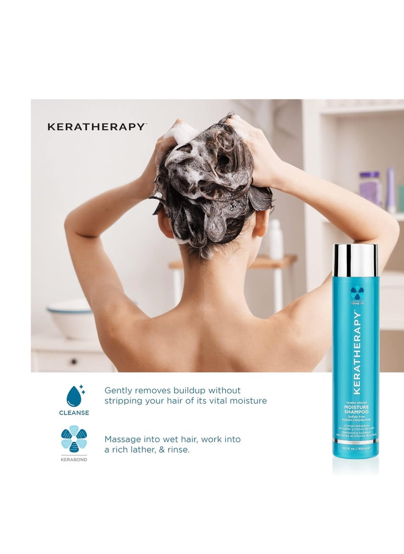KERATHERAPY Keratin Infused Moisture Conditioner, 10.1 fl. oz., 300 ml - Hydrating & Moisturizing Conditioner for Dry or Damaged Hair with Collagen, Jojoba Oil, & Kerabond Technology - Sulfate Free