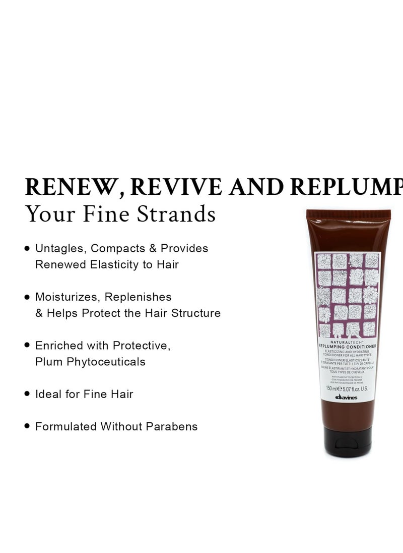 Davines Naturaltech REPLUMPING Conditioner, Renew Elasticity While Replenishing, Moisturizing And Detangling, 5.07 fl. oz.