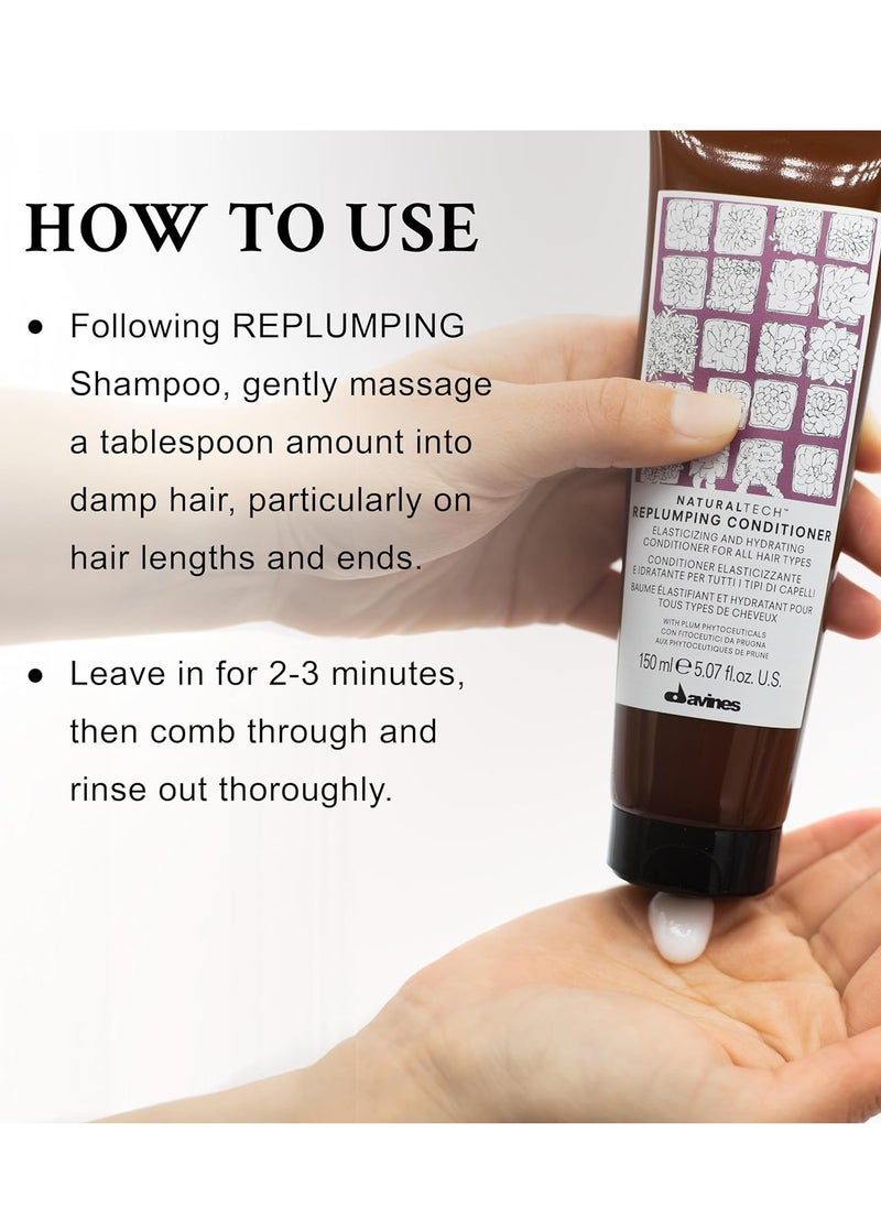 Davines Naturaltech REPLUMPING Conditioner, Renew Elasticity While Replenishing, Moisturizing And Detangling, 5.07 fl. oz.